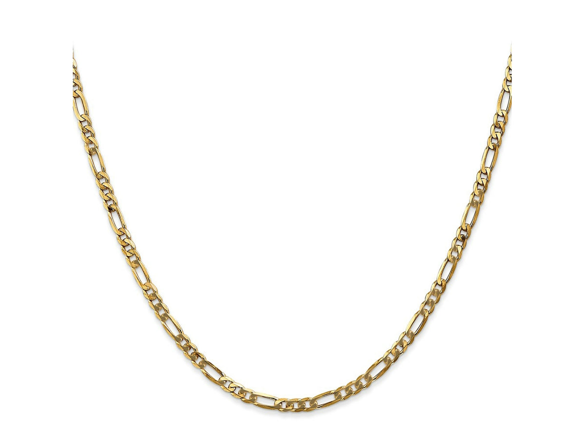 FJC Finejewelers 14 kt Yellow Gold 3.25mm Flat Figaro Chain 22 Inches x 3 mm