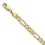 FJC Finejewelers 14 kt Yellow Gold Flat Figaro Chain Bracelet 7 Inches x 5.25 mm