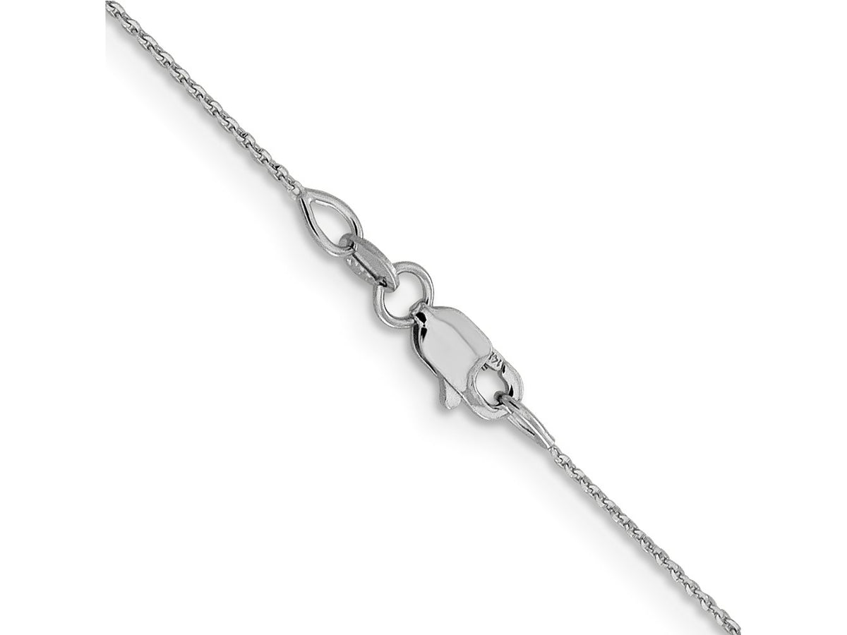 FJC Finejewelers 14 kt White Gold Bright Cut Cable Chain 16 Inches x 0.8 mm