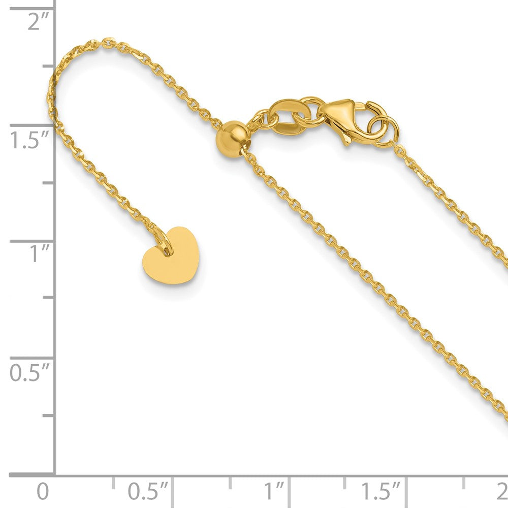 FJC Finejewelers 14 kt Yellow Gold Cable Adjustable Bright Cut Rolo Chain 22 Inches x 1.15 mm