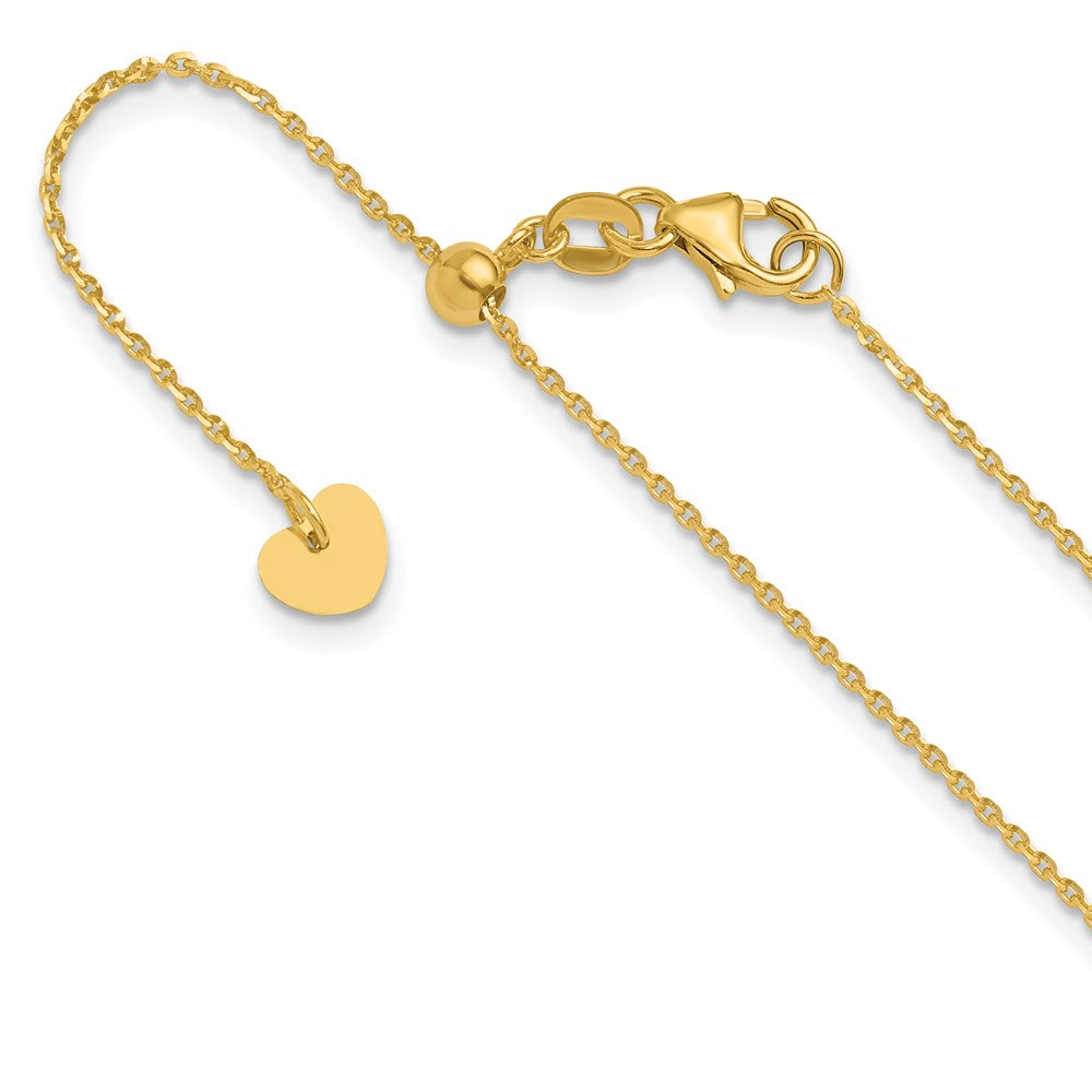 FJC Finejewelers 14 kt Yellow Gold Cable Adjustable Bright Cut Rolo Chain 22 Inches x 1.15 mm