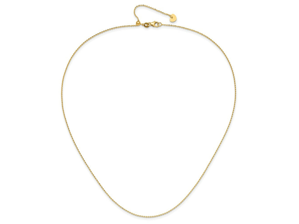 FJC Finejewelers 14 kt Yellow Gold Cable Adjustable Bright Cut Rolo Chain 22 Inches x 1.15 mm