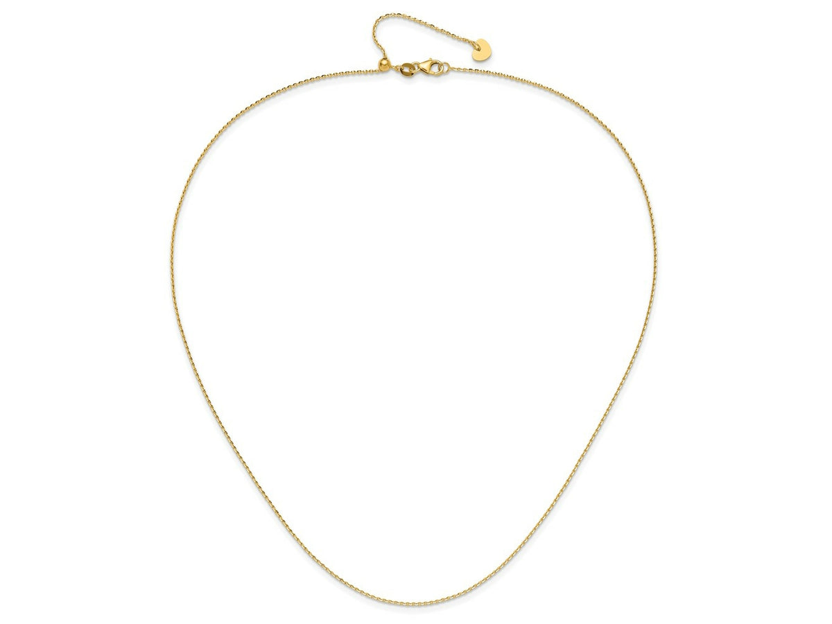 FJC Finejewelers 14 kt Yellow Gold Cable Adjustable Bright Cut Rolo Chain 22 Inches x 1.15 mm