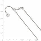 FJC Finejewelers 14 kt White Gold Adjustable Bright Cut Open Franco Chain 22 Inches x 1 mm