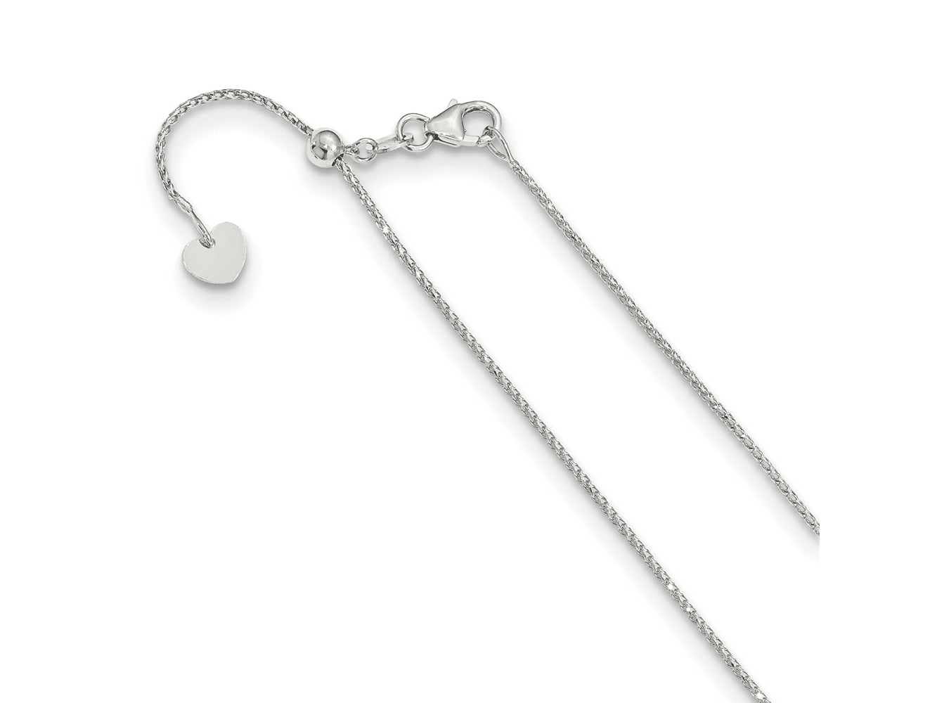 FJC Finejewelers 14 kt White Gold Adjustable Bright Cut Open Franco Chain 22 Inches x 1 mm