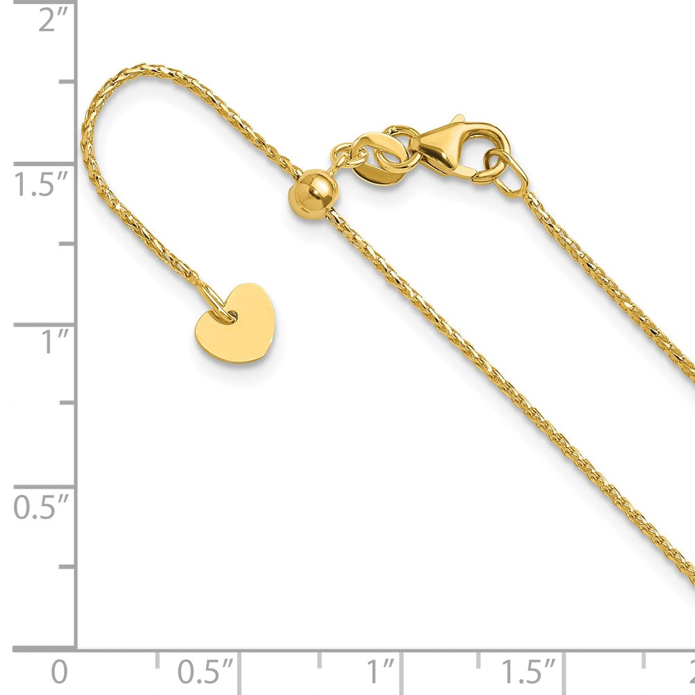 FJC Finejewelers 14 kt Yellow Gold Adjustable Bright Cut Open Franco Chain 22 Inches x 1 mm