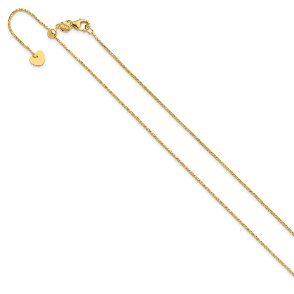 FJC Finejewelers 14 kt Yellow Gold Adjustable Bright Cut Open Franco Chain 22 Inches x 1 mm