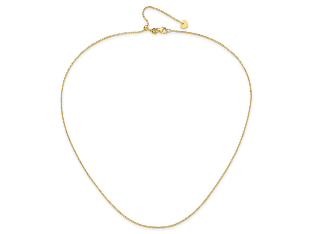 FJC Finejewelers 14 kt Yellow Gold Adjustable Bright Cut Open Franco Chain 22 Inches x 1 mm