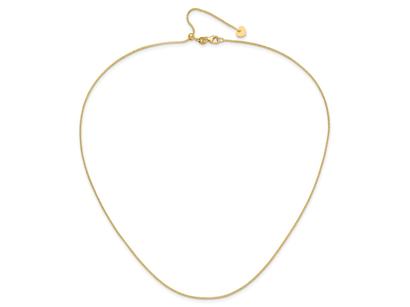 FJC Finejewelers 14 kt Yellow Gold Adjustable Bright Cut Open Franco Chain 22 Inches x 1 mm