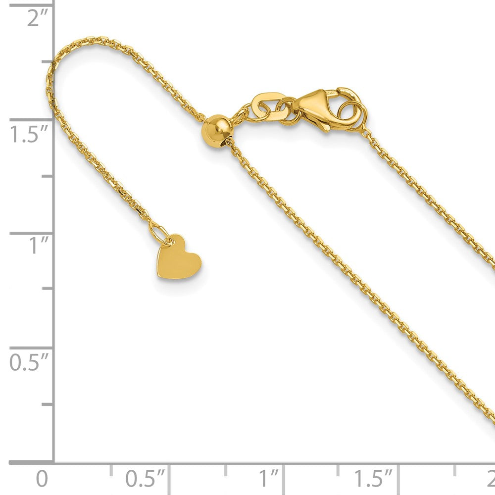 FJC Finejewelers 14 kt Yellow Gold Adjustable Bright Cut Cable Chain 22 Inches x 1.1 mm