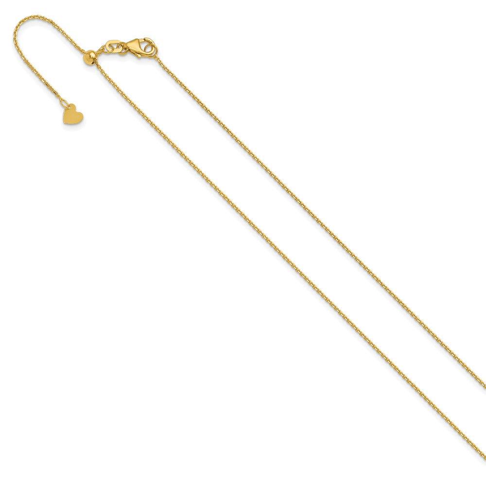 FJC Finejewelers 14 kt Yellow Gold Adjustable Bright Cut Cable Chain 22 Inches x 1.1 mm