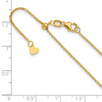 FJC Finejewelers 14 kt Yellow Gold Adjustable Bright Cut Cable Chain 22 Inches x 1.25 mm