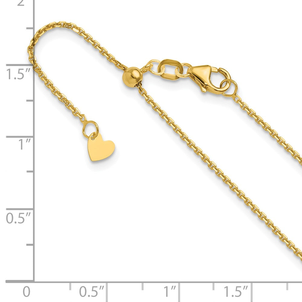 FJC Finejewelers 14 kt Yellow Gold Adjustable Bright Cut Cable Chain 22 Inches x 1.25 mm