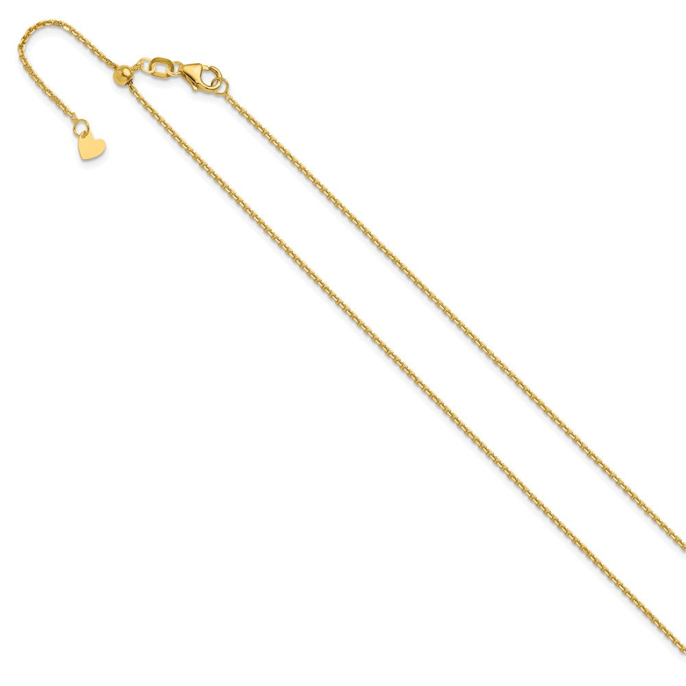 FJC Finejewelers 14 kt Yellow Gold Adjustable Bright Cut Cable Chain 22 Inches x 1.25 mm