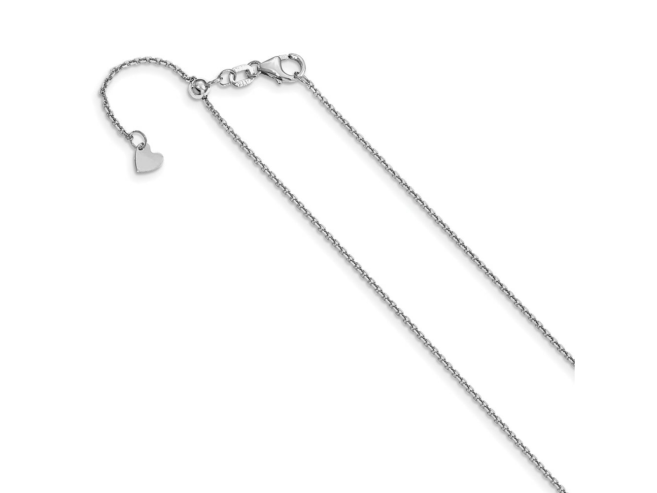 FJC Finejewelers 14 kt White Gold Adjustable Bright Cut Cable Chain 22 Inches x 1.25 mm