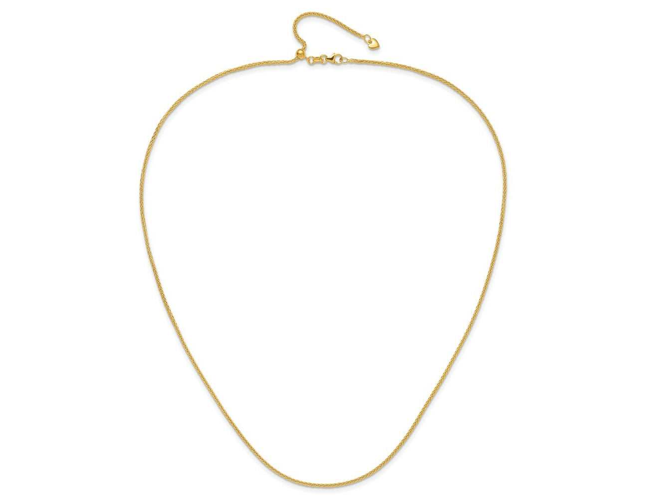 FJC Finejewelers 14 kt Yellow Gold Spiga Adjustable Wheat Chain 22 Inches x 1.5 mm