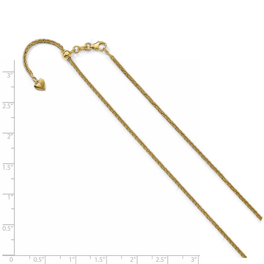 FJC Finejewelers 14 kt Yellow Gold Spiga Adjustable Wheat Chain 30 Inches x 1.5 mm