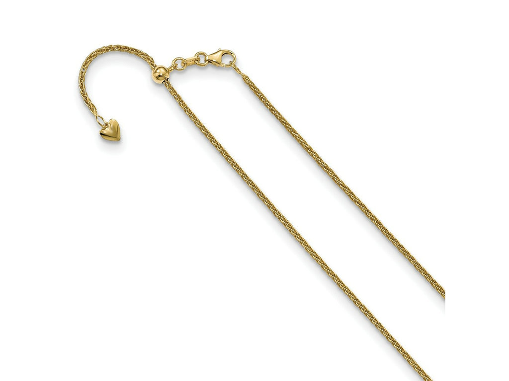 FJC Finejewelers 14 kt Yellow Gold Spiga Adjustable Wheat Chain 30 Inches x 1.5 mm