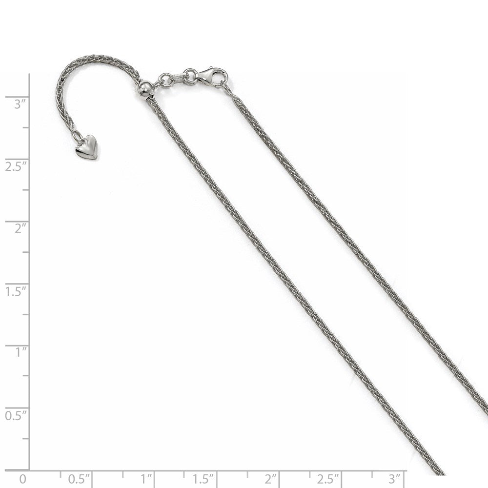 FJC Finejewelers 14 kt White Gold Spiga Adjustable Wheat Chain 22 Inches x 1.5 mm