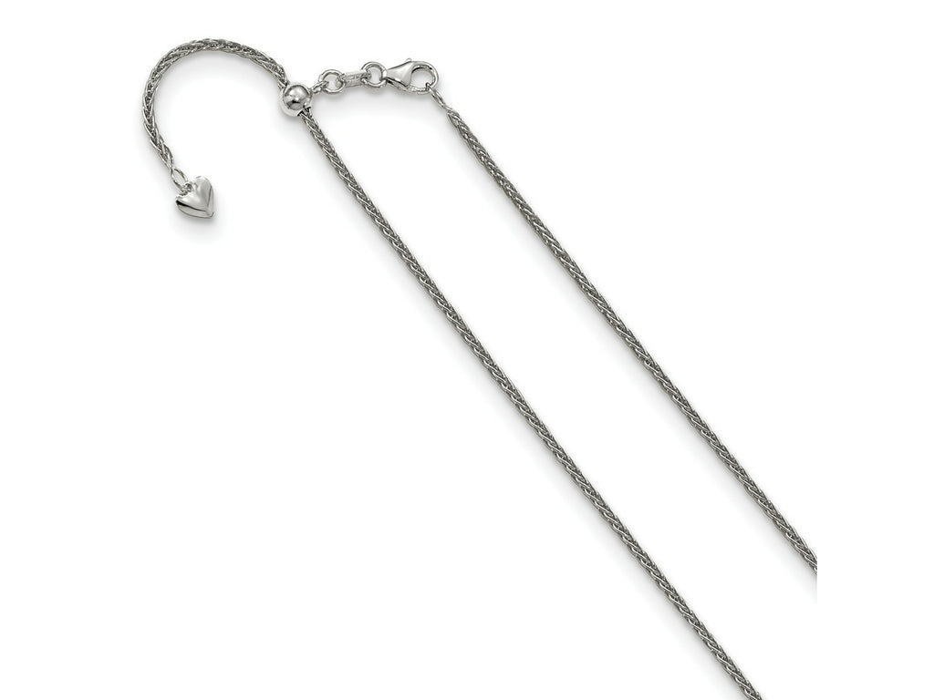 FJC Finejewelers 14 kt White Gold Spiga Adjustable Wheat Chain 22 Inches x 1.5 mm