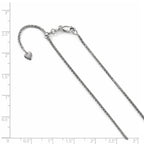 FJC Finejewelers 14 kt White Gold Spiga Adjustable Bright Cut Wheat Chain 22 Inches x 1.3 mm