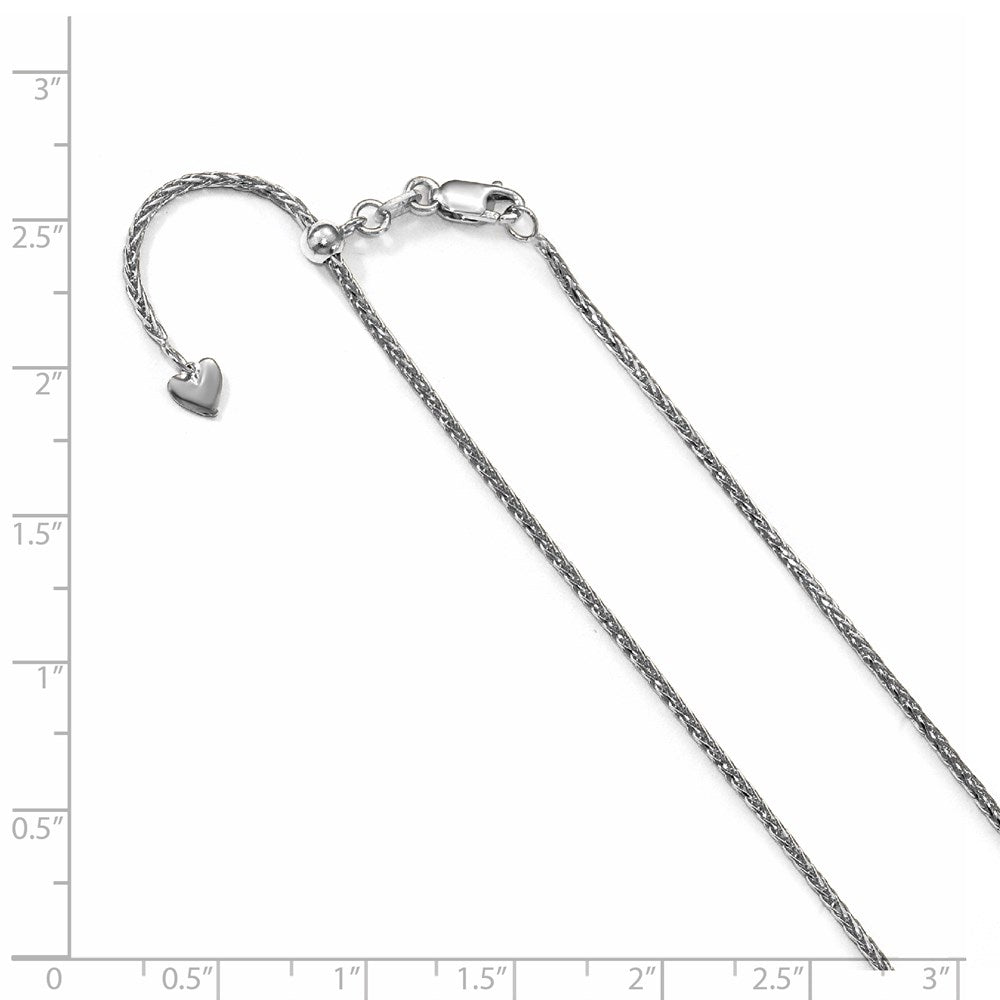 FJC Finejewelers 14 kt White Gold Spiga Adjustable Bright Cut Wheat Chain 22 Inches x 1.3 mm