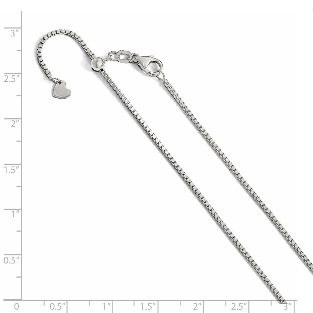 FJC Finejewelers 14 kt White Gold Adjustable Box Chain 30 Inches x 1.2 mm
