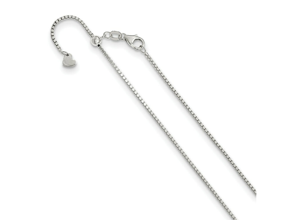 FJC Finejewelers 14 kt White Gold Adjustable Box Chain 30 Inches x 1.2 mm