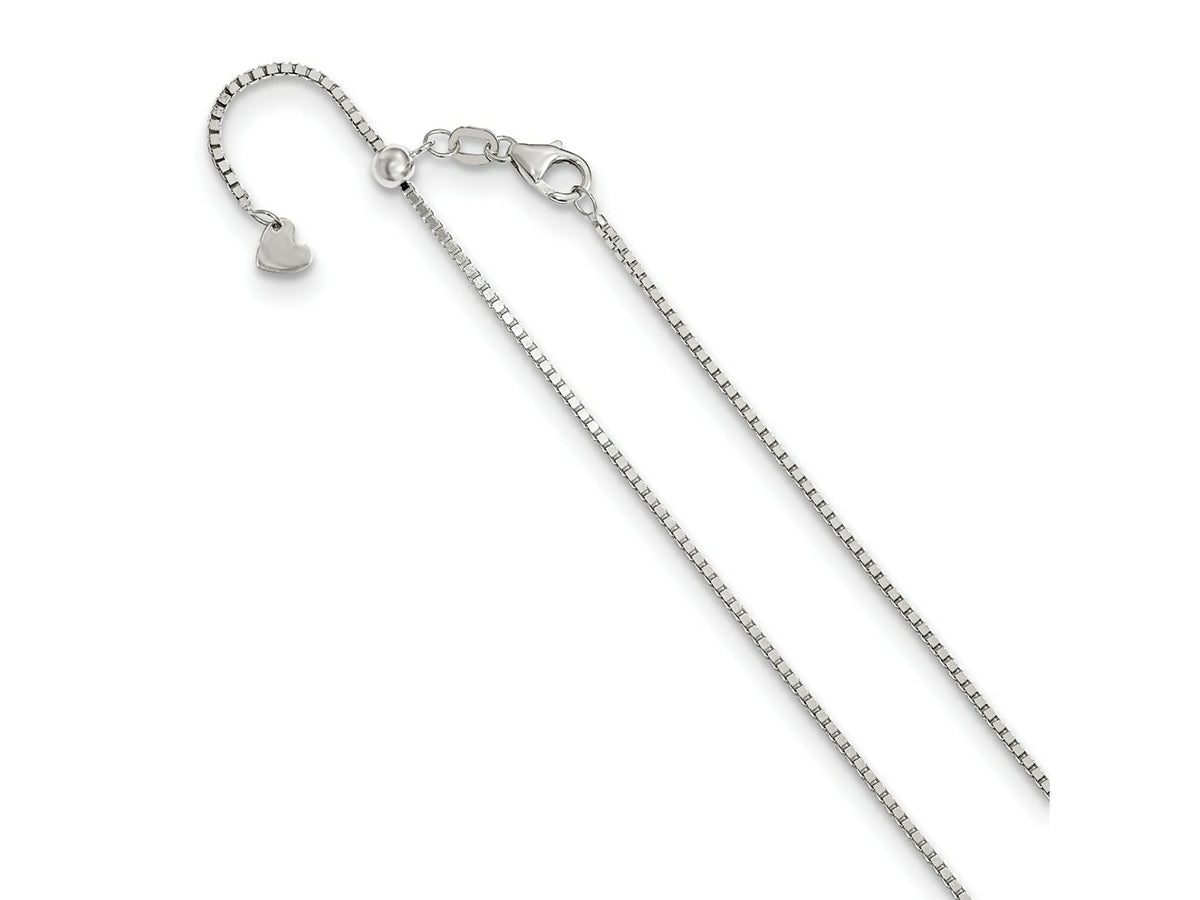 FJC Finejewelers 14 kt White Gold Adjustable Box Chain 30 Inches x 1.2 mm