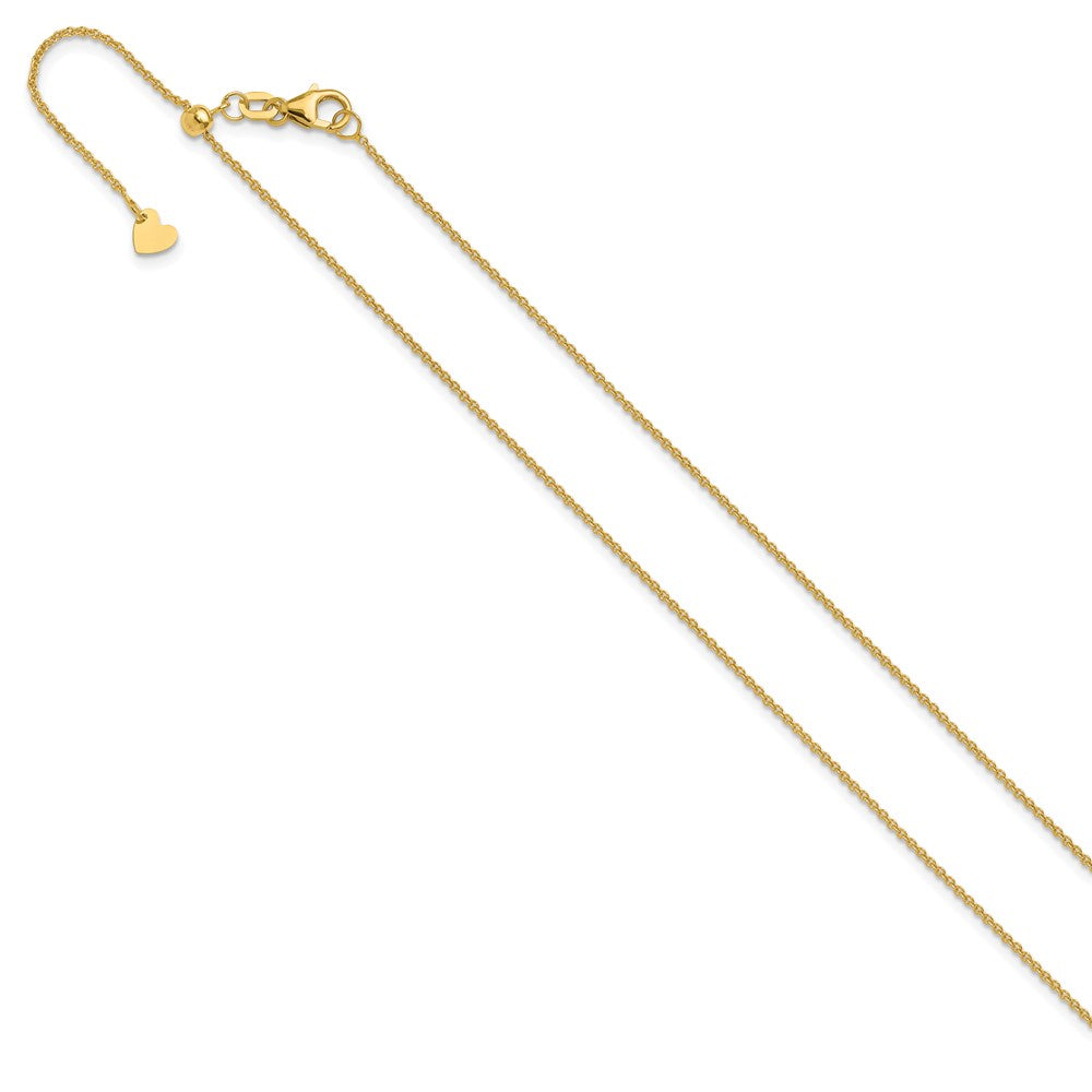 FJC Finejewelers 14 kt Yellow Gold Adjustable Round Cable Chain 22 Inches x 1.1 mm