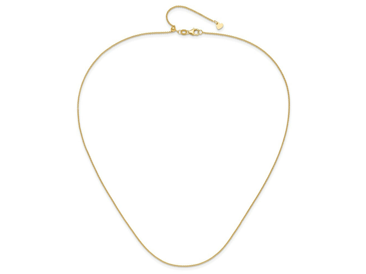 FJC Finejewelers 14 kt Yellow Gold Adjustable Round Cable Chain 22 Inches x 1.1 mm