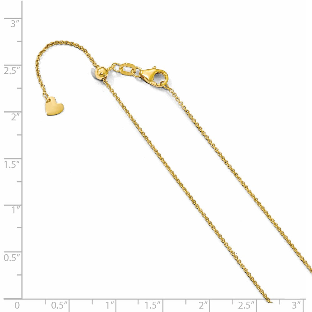FJC Finejewelers 14 kt Yellow Gold Adjustable Round Cable Chain 30 Inches x 1.1 mm