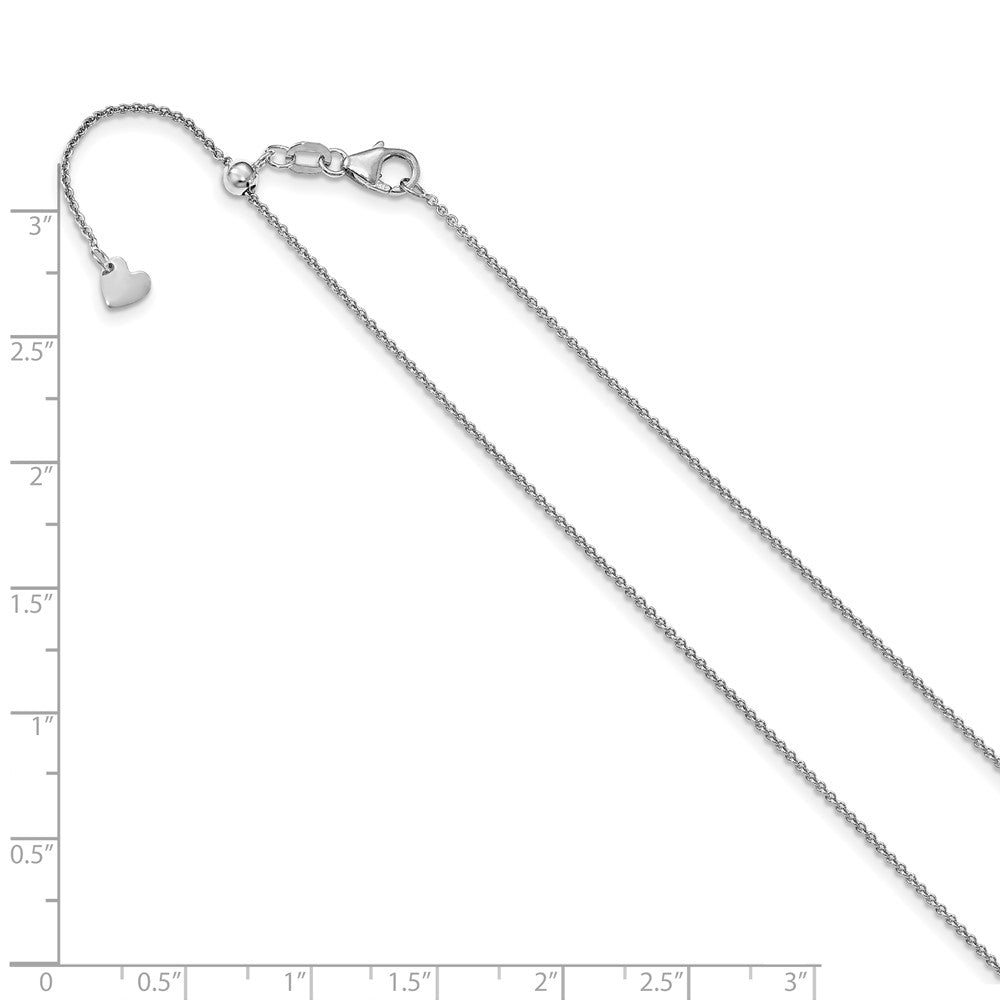 FJC Finejewelers 14 kt White Gold Adjustable Round Cable Chain 22 Inches x 1.1 mm