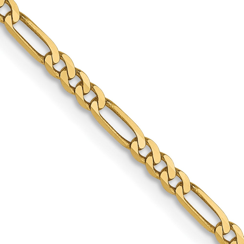 FJC Finejewelers 14 kt Yellow Gold Flat Figaro Chain Bracelet 8 Inches x 1.8 mm