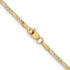 FJC Finejewelers 14 kt Yellow Gold Flat Figaro Chain Bracelet 8 Inches x 1.8 mm