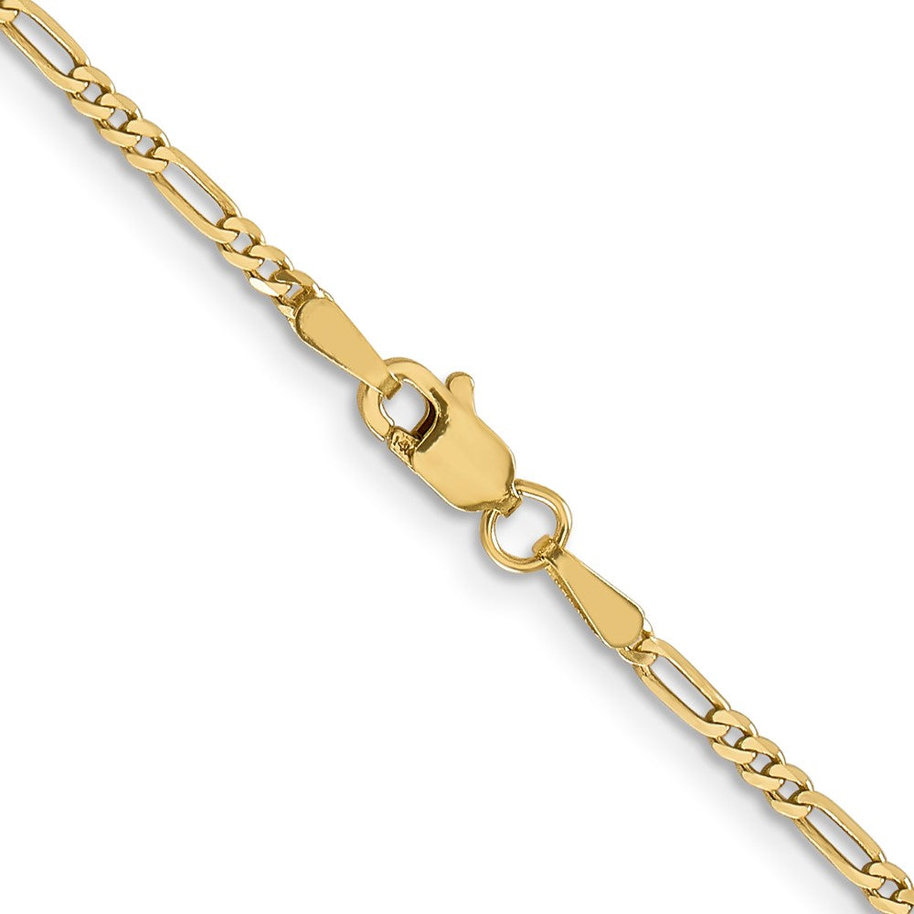 FJC Finejewelers 14 kt Yellow Gold Flat Figaro Chain Bracelet 8 Inches x 1.8 mm
