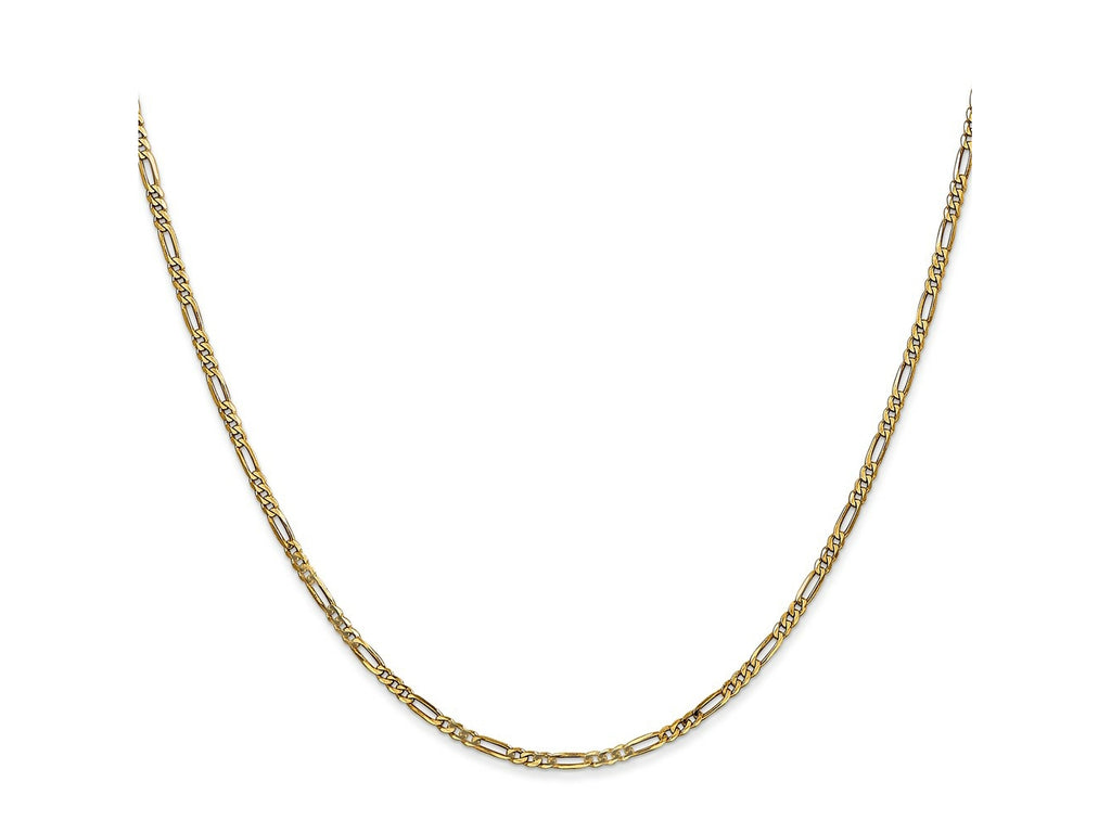FJC Finejewelers 14 kt Yellow Gold Flat Figaro Chain Bracelet 8 Inches x 1.8 mm