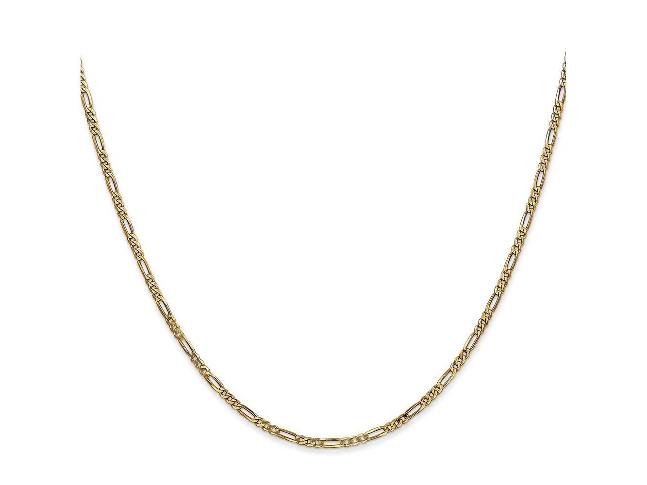 FJC Finejewelers 14 kt Yellow Gold Flat Figaro Chain Bracelet 8 Inches x 1.8 mm