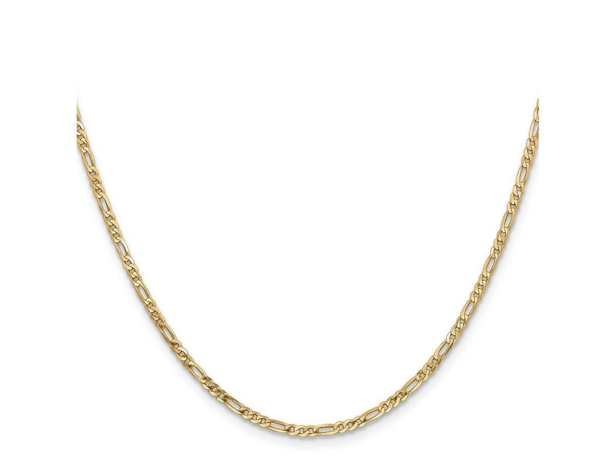 FJC Finejewelers 14 kt Yellow Gold Flat Figaro Chain 16 Inches x 2.25 mm