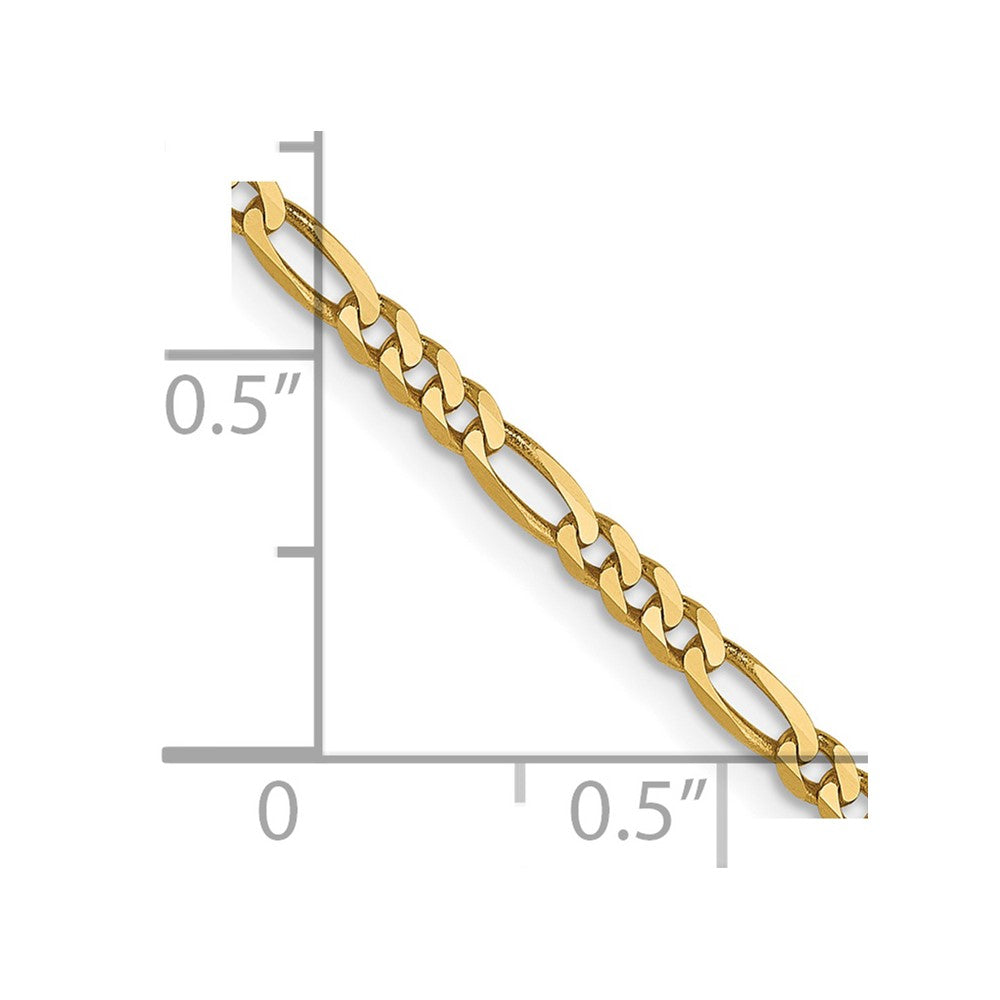 FJC Finejewelers 14 kt Yellow Gold Flat Figaro Chain 24 Inches x 2.25 mm