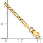 FJC Finejewelers 14 kt Yellow Gold 2.25mm Flat Figaro Chain Bracelet 7 Inches x 2.2 mm