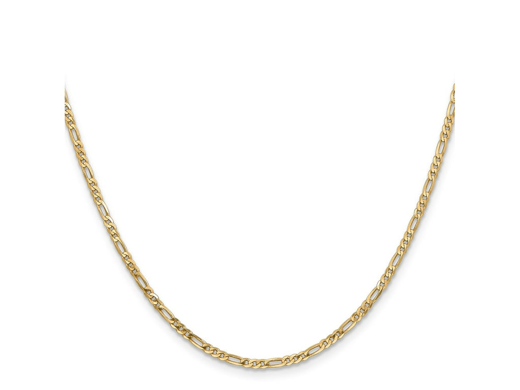 FJC Finejewelers 14 kt Yellow Gold 2.25mm Flat Figaro Chain Bracelet 8 Inches x 2.2 mm