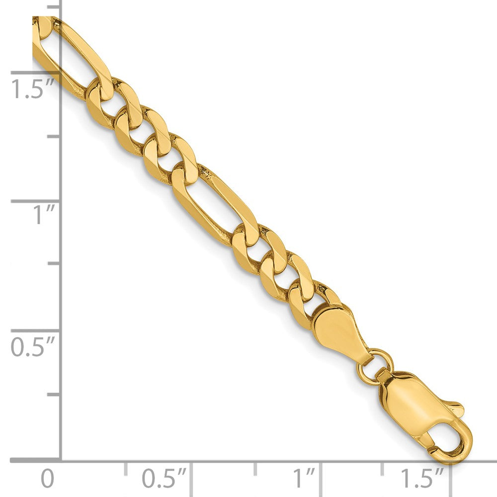 FJC Finejewelers 14 kt Yellow Gold Flat Figaro Chain Bracelet 7 Inches x 4.75 mm
