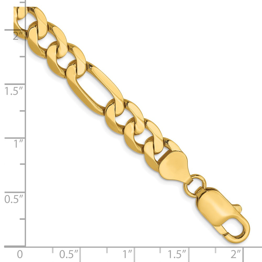 FJC Finejewelers 14 kt Yellow Gold Flat Figaro Chain Bracelet 8 Inches x 7.5 mm