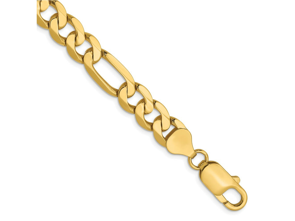 FJC Finejewelers 14 kt Yellow Gold Flat Figaro Chain Bracelet 8 Inches x 7.5 mm