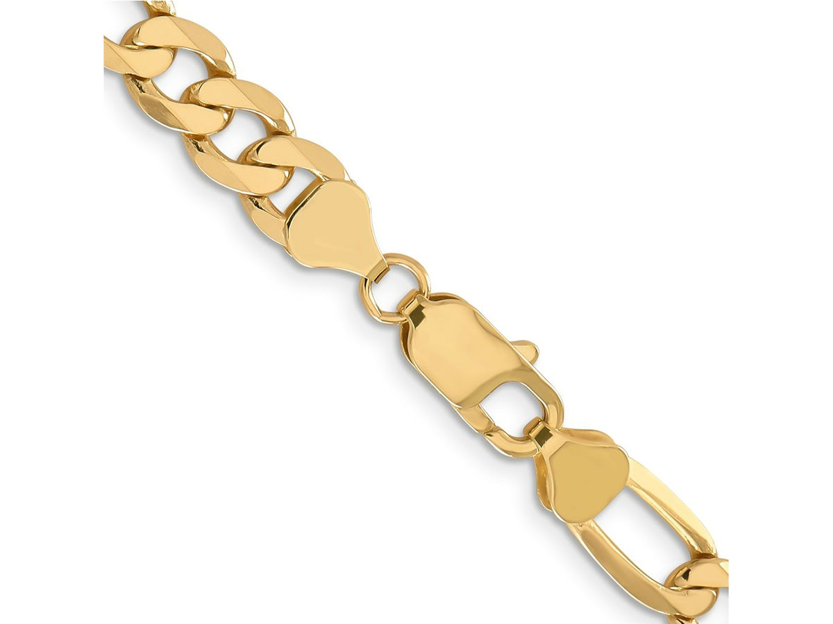 FJC Finejewelers 14 kt Yellow Gold Flat Figaro Chain Bracelet 9 Inches x 7.5 mm