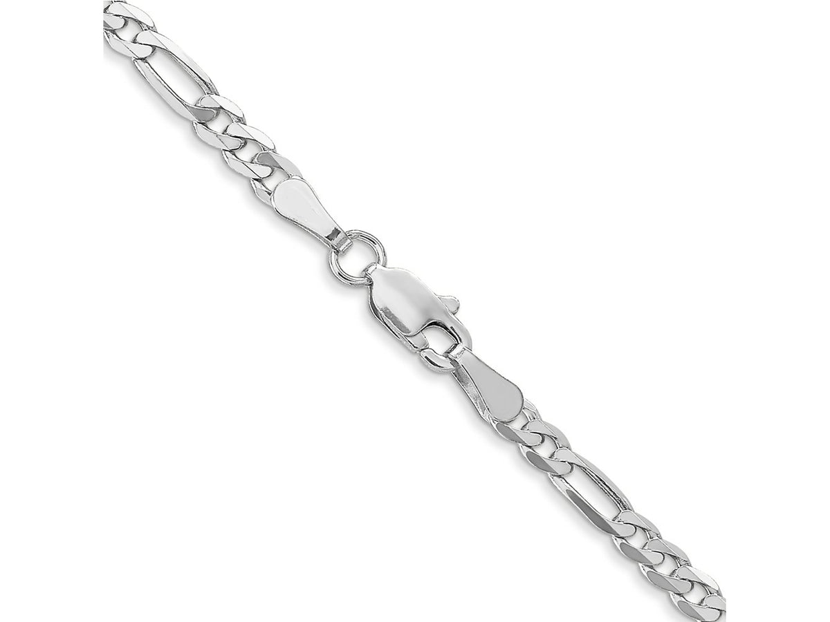 FJC Finejewelers 14 kt White Gold Flat Figaro Chain 16 Inches x 3 mm
