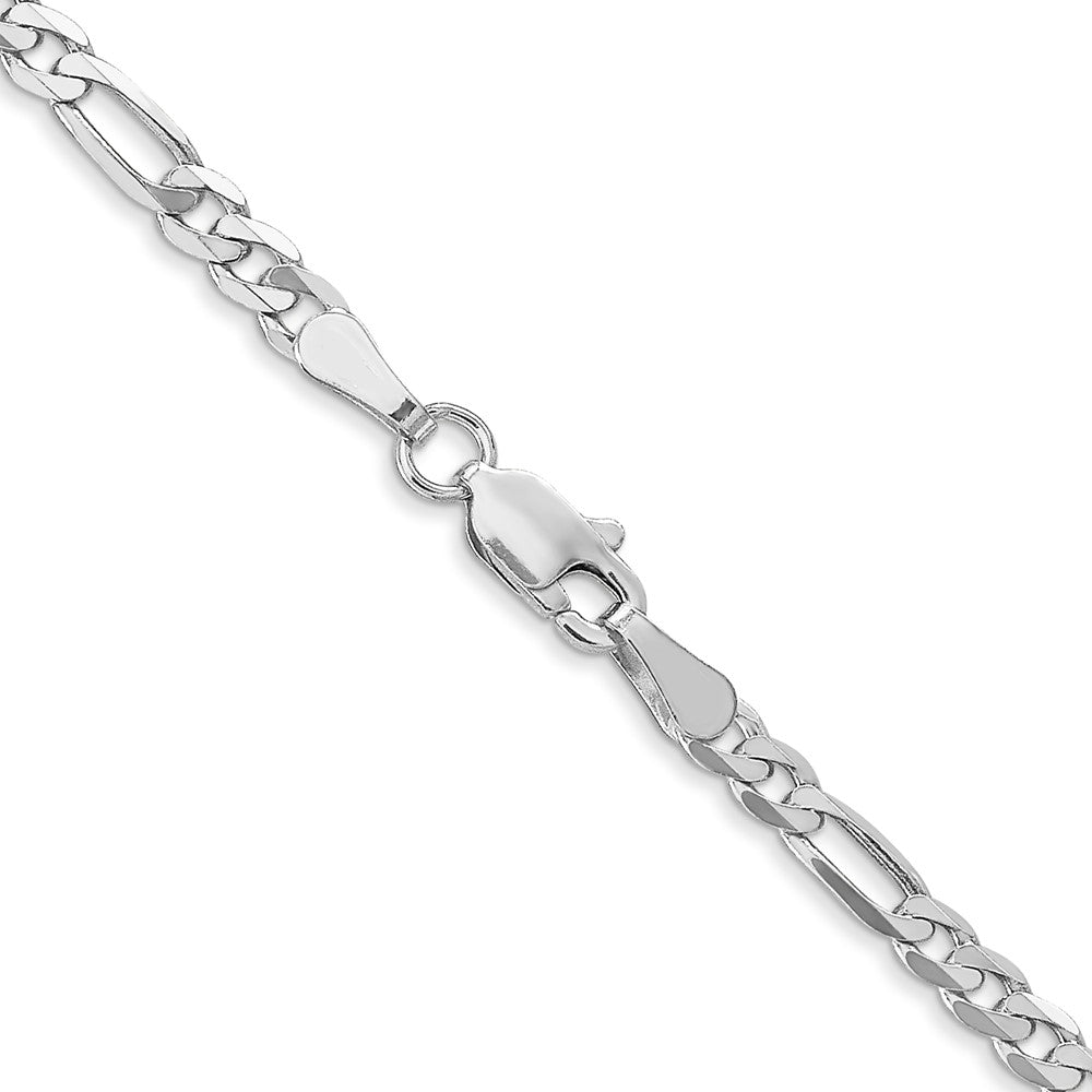 FJC Finejewelers 14 kt White Gold Flat Figaro Chain 24 Inches x 3 mm