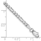 FJC Finejewelers 14 kt White Gold Flat Figaro Chain Bracelet 7 Inches x 3 mm