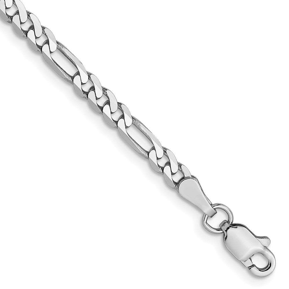 FJC Finejewelers 14 kt White Gold Flat Figaro Chain Bracelet 7 Inches x 3 mm
